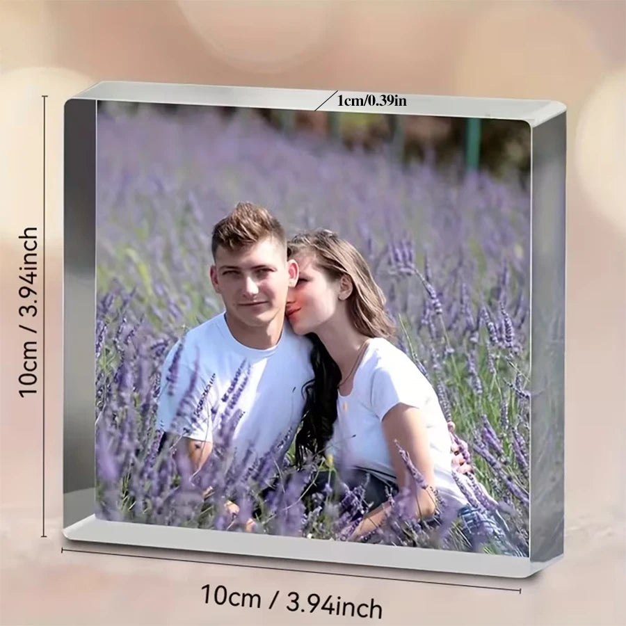 Custom Acrylic Photo Plaque – Personalised Desktop Photo Frame Father's Day Gift