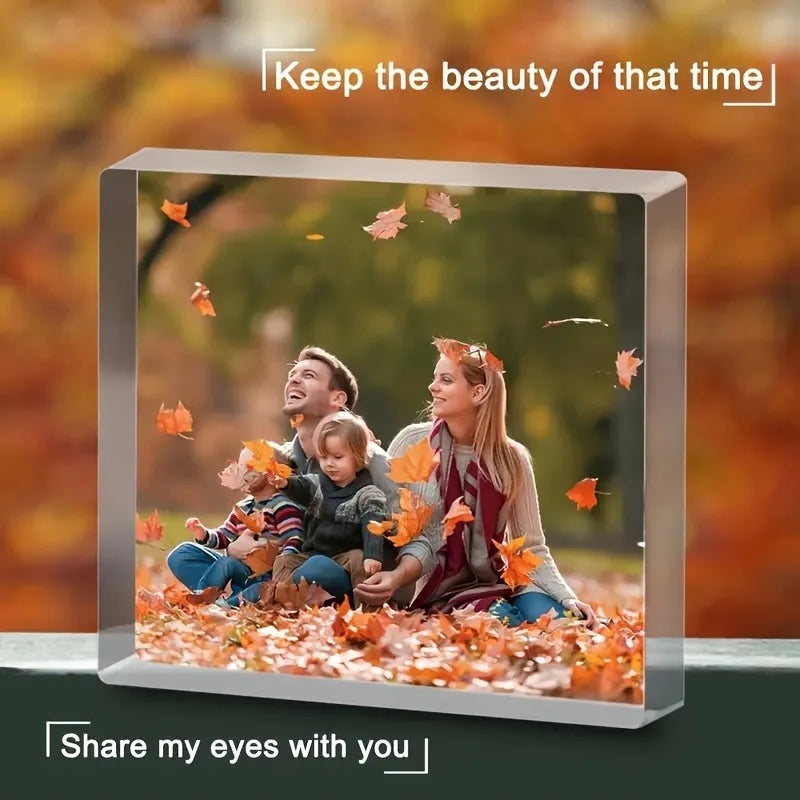 Custom Acrylic Photo Plaque – Personalised Desktop Photo Frame Father's Day Gift