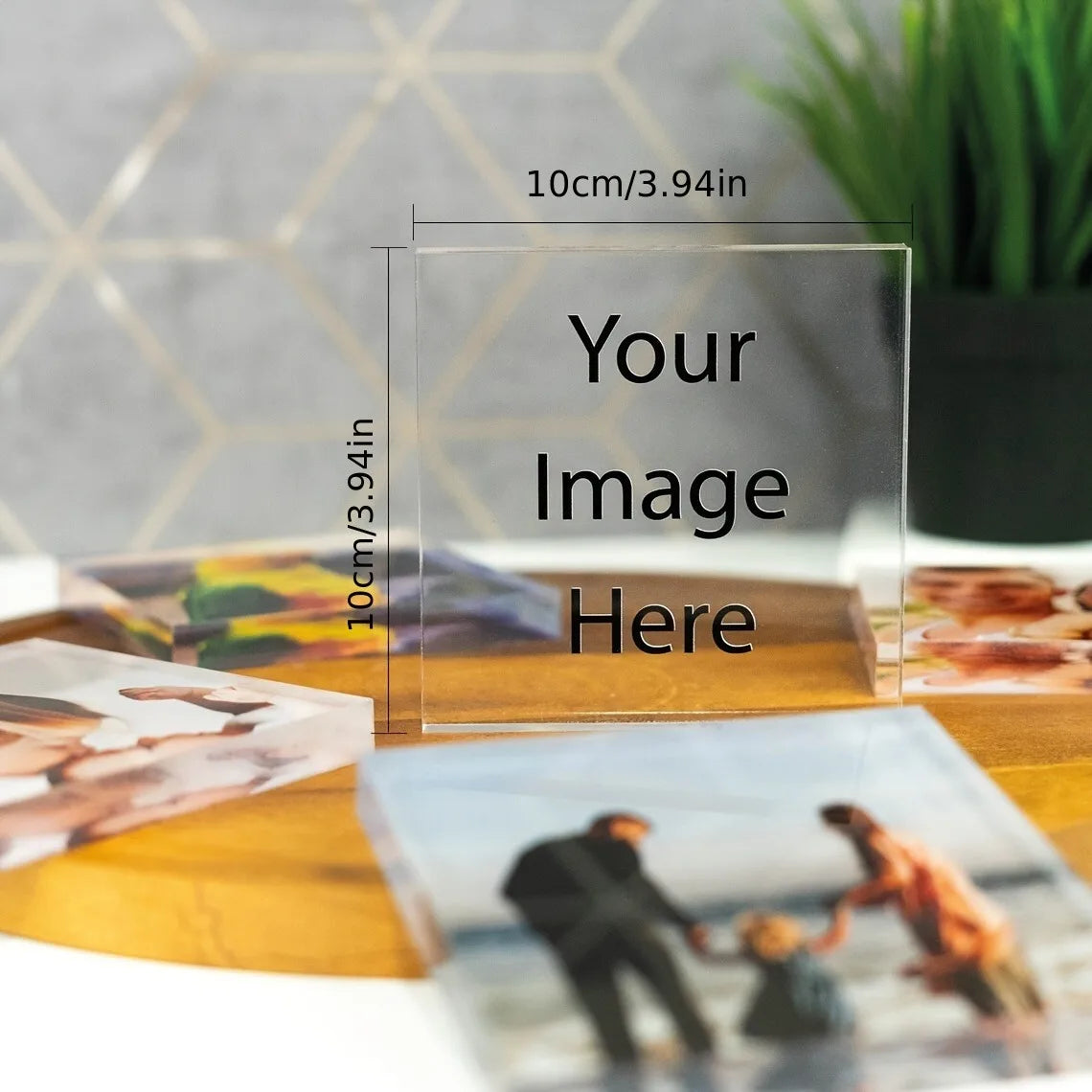 Custom Acrylic Photo Plaque – Personalised Desktop Photo Frame Father's Day Gift