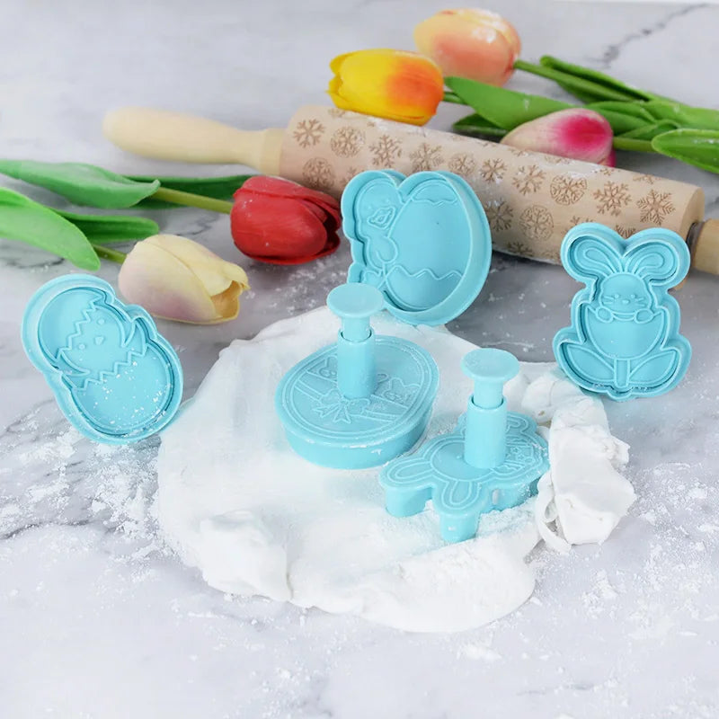 Easter Cookie Cutter Set - Bunny, Egg & Chick Molds for Spring Baking