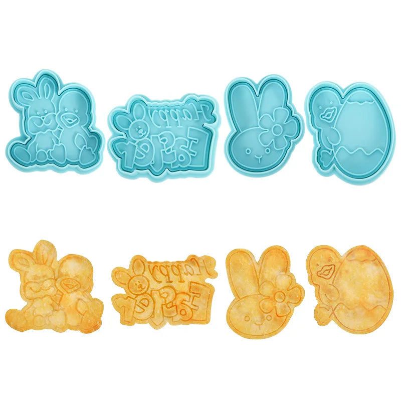 Easter Cookie Cutter Set - Bunny, Egg & Chick Molds for Spring Baking