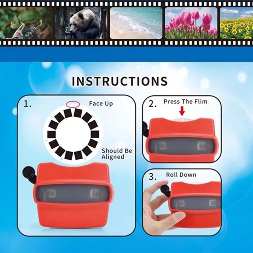 Kids 3D Viewer Educational Toy – Mini Theatre 3D Viewing Machine
