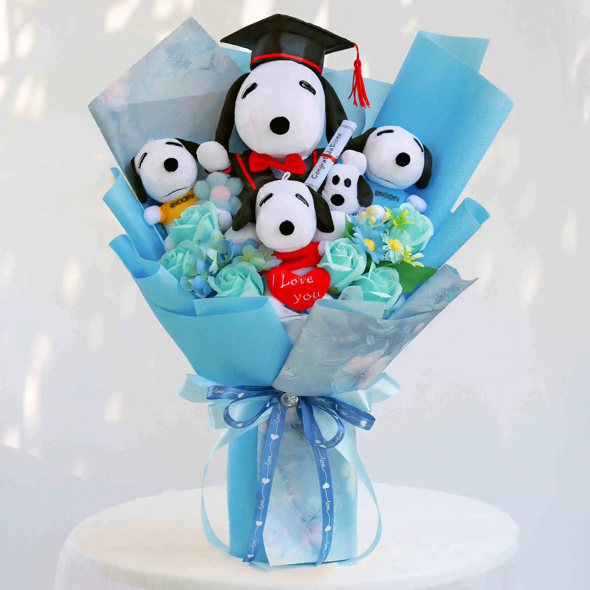 Plush Puppies Bouquet Gift - Graduation, Birthday & Mother's Day