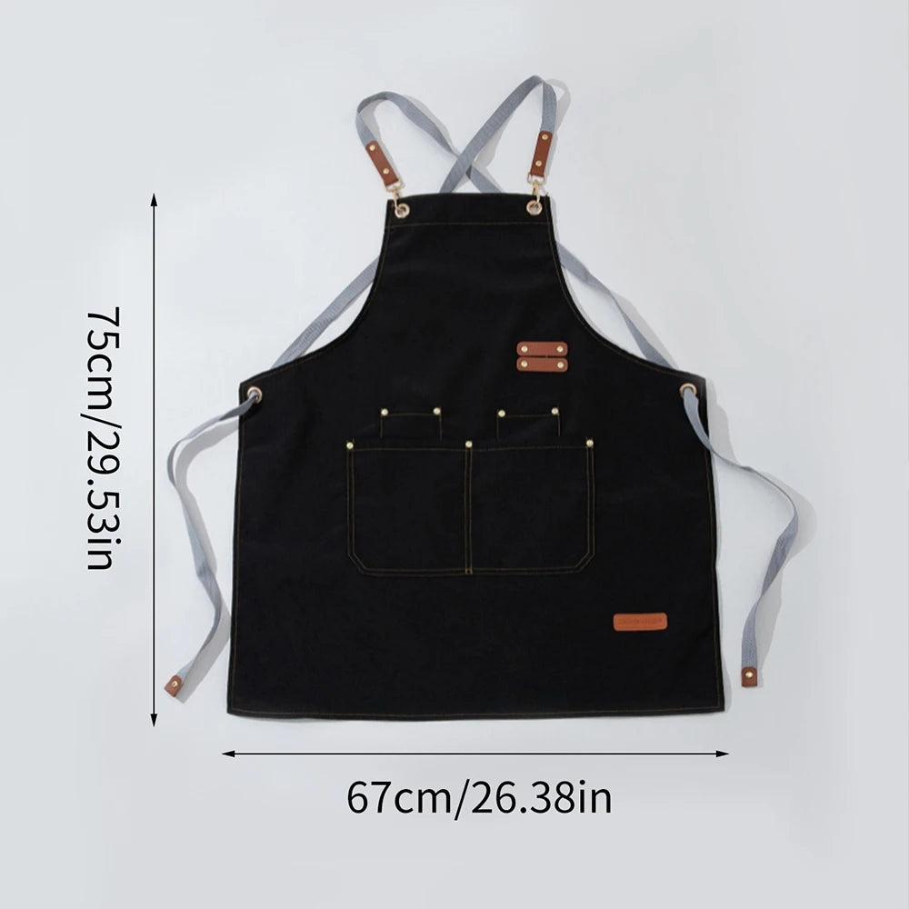 Canvas Kitchen Apron with Pockets for men and women – Waterproof & Oil-Proof