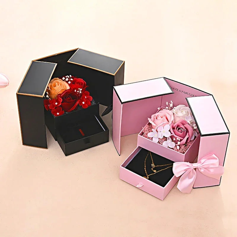 Soap Rose Jewelry Gift Box - Valentine's Day & Mother's Day Present