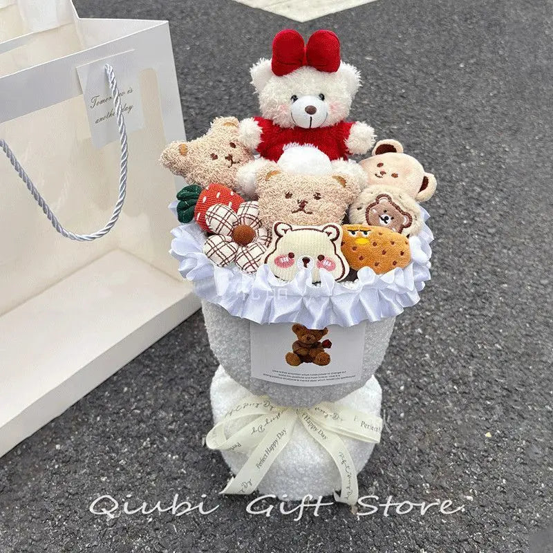 Birthday Gifts for Girlfriend - Cute Doll Bouquet Flowers, Lovely Surprise Present Idea for Her Special Day Valentine's Day