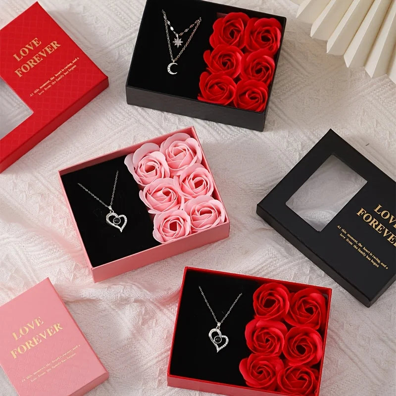 Rose Gift Box Set - 6 Roses with Window Box & Tote Bag