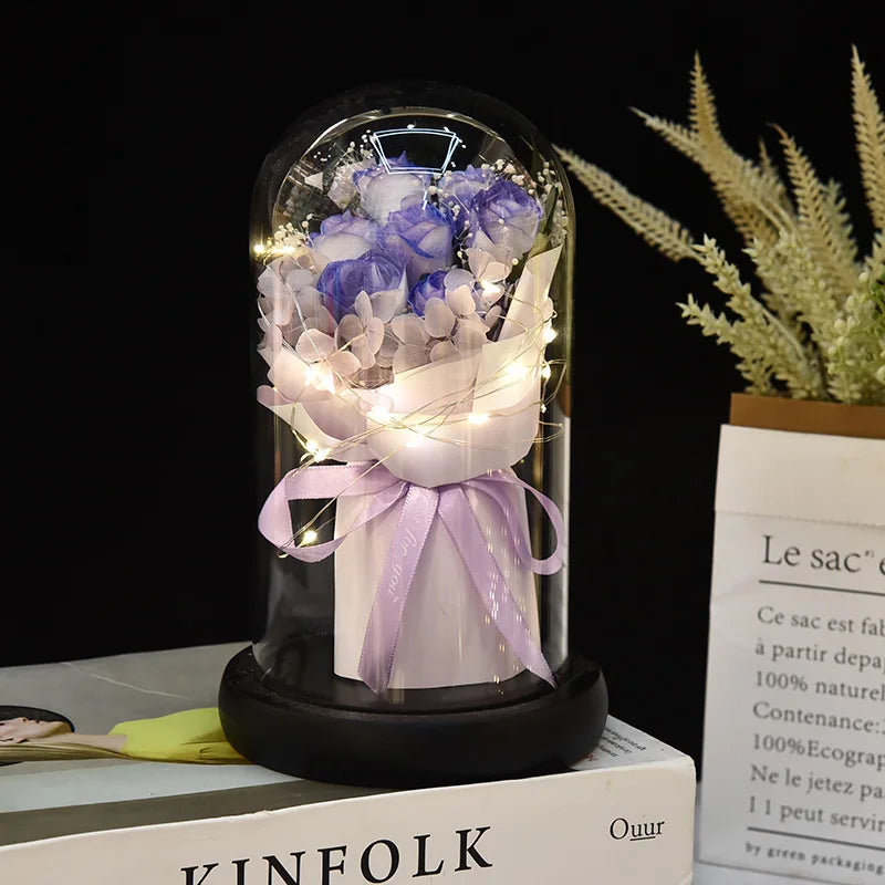 LED Rose Gift - Eternal Flower in Glass Dome | Mother’s Valentine’s Day Birthday Gift