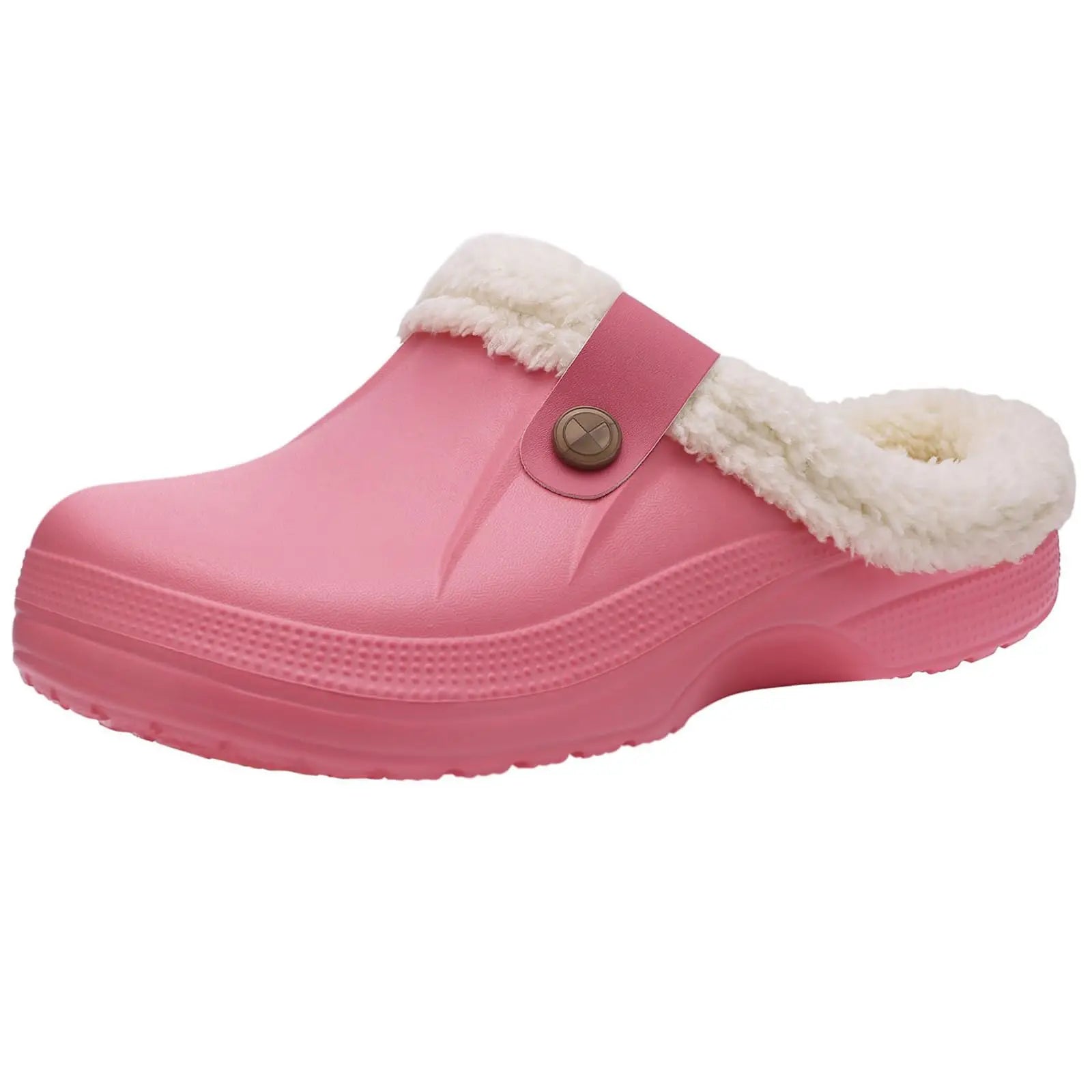 Men's Waterproof Fur Slippers – Warm Non-Slip Winter Shoes