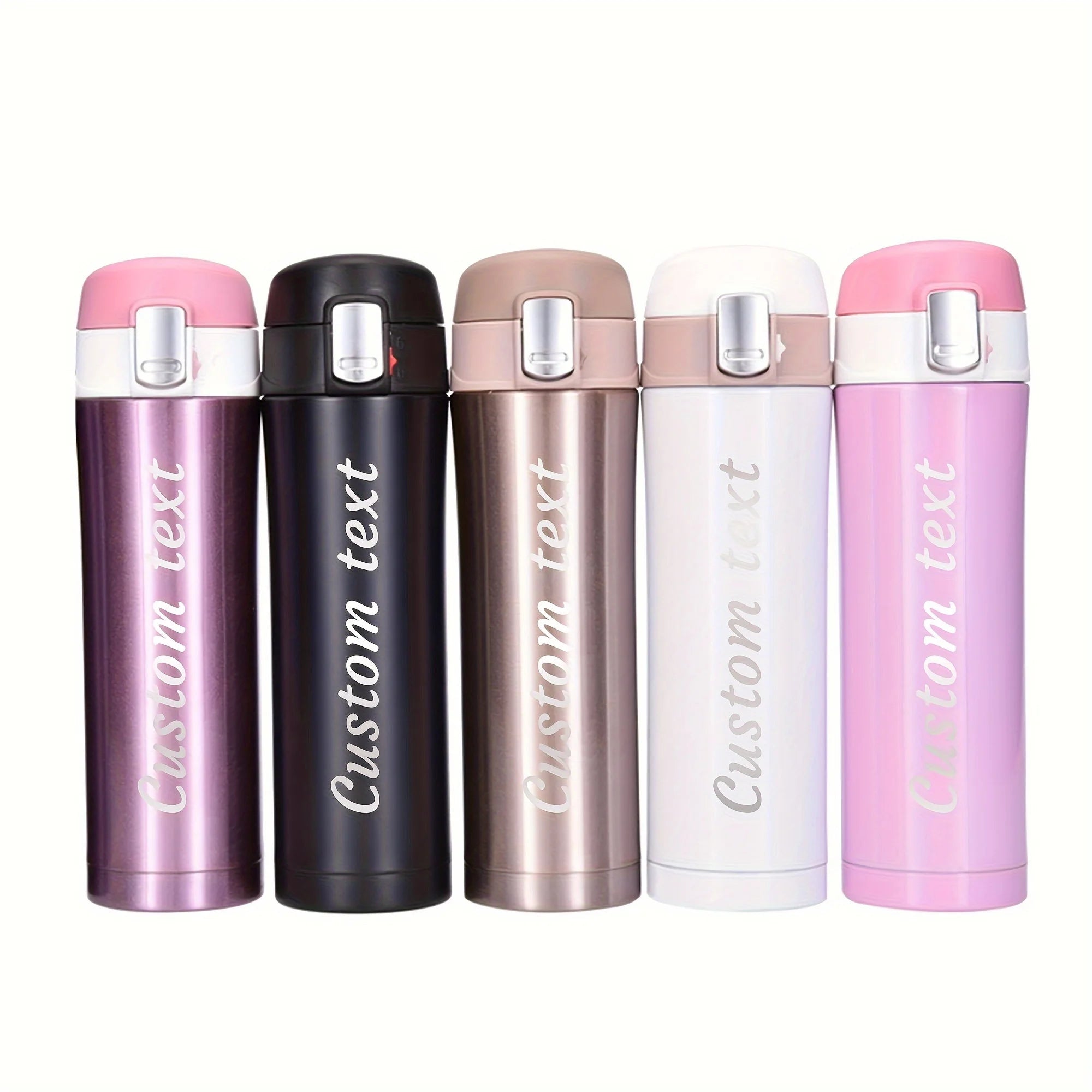 Personalized Laser Engraved Water Bottle – Insulated Stainless Steel 500ml with flip lockable lid
