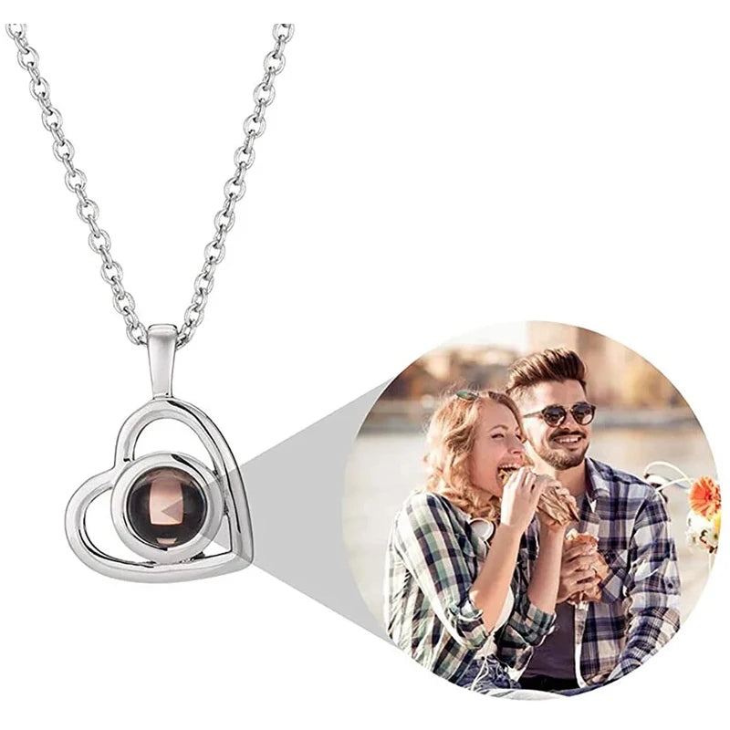 Custom Photo Necklace Gift - Personalized Projection Pendant