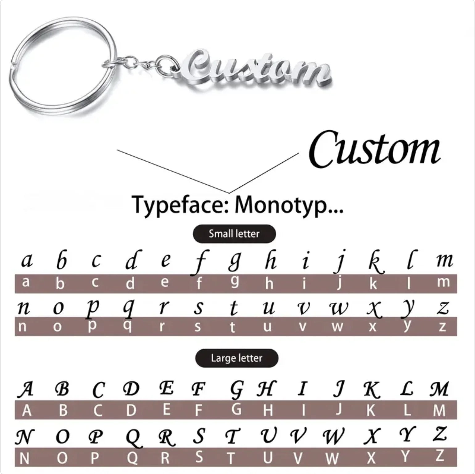 Personalized Name Keychain - Custom Shape Tag Key Ring Mothers Day Anniversary Birthday