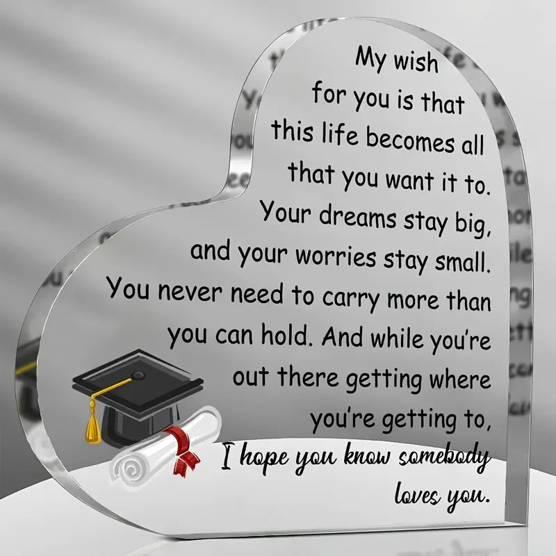 Inspirational Graduation Acrylic Keepsake - Motivational Gift for Graduates