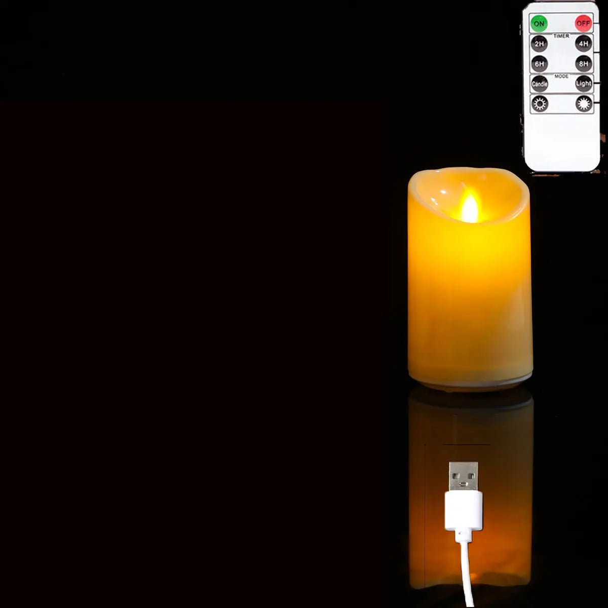 1 or 3 Pieces Birthday USB Charge Remote Control LED Decorative Moving Wick Candles, 10/12.5/15 cm Rechargeable Dancing Church Candles