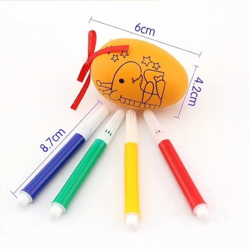 DIY Painting Easter Eggs with Colorful Paint Pens - Easter Egg Decorating Kit for Kids