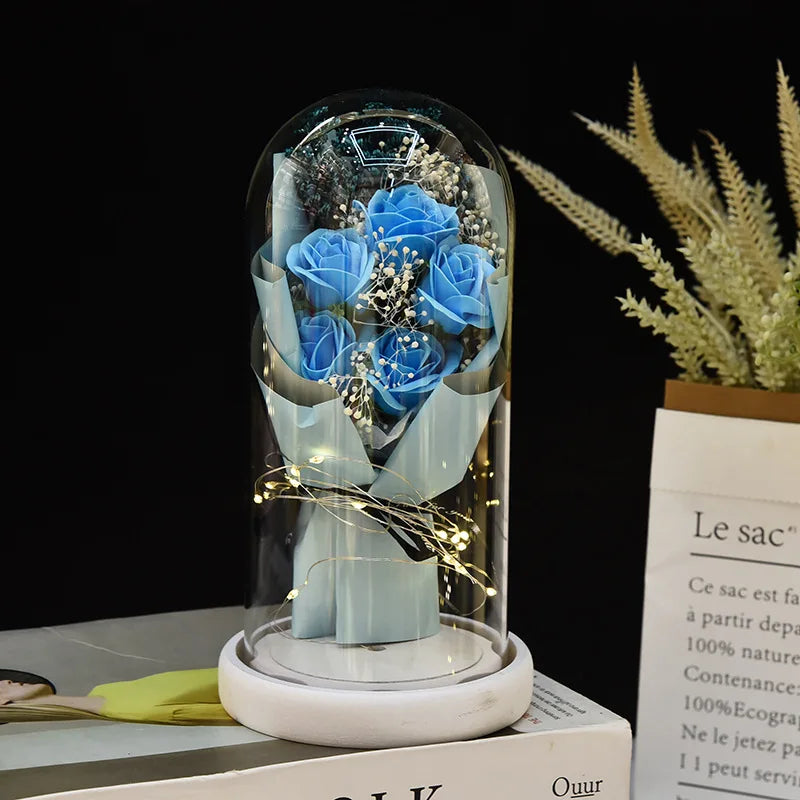 LED Rose Gift - Eternal Flower in Glass Dome | Mother’s Valentine’s Day Birthday Gift