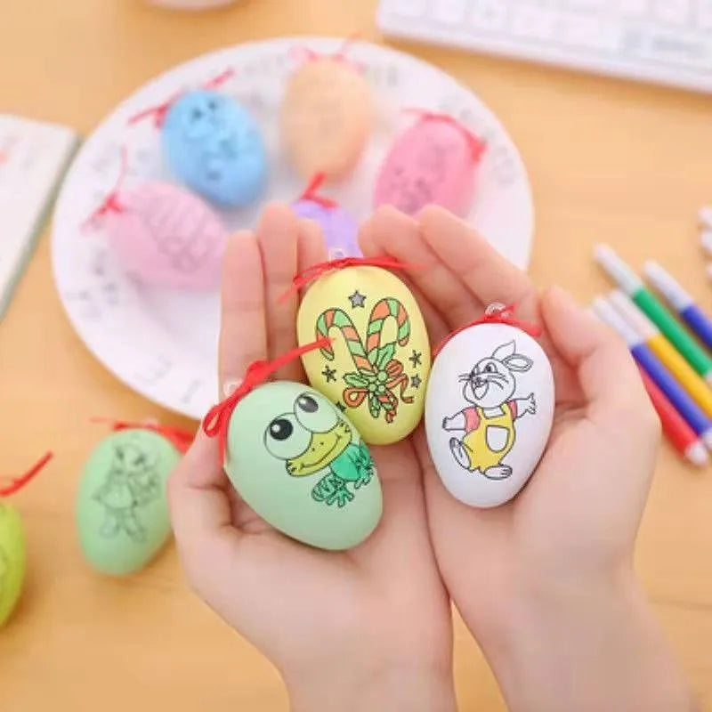 DIY Painting Easter Eggs with Colorful Paint Pens - Easter Egg Decorating Kit for Kids