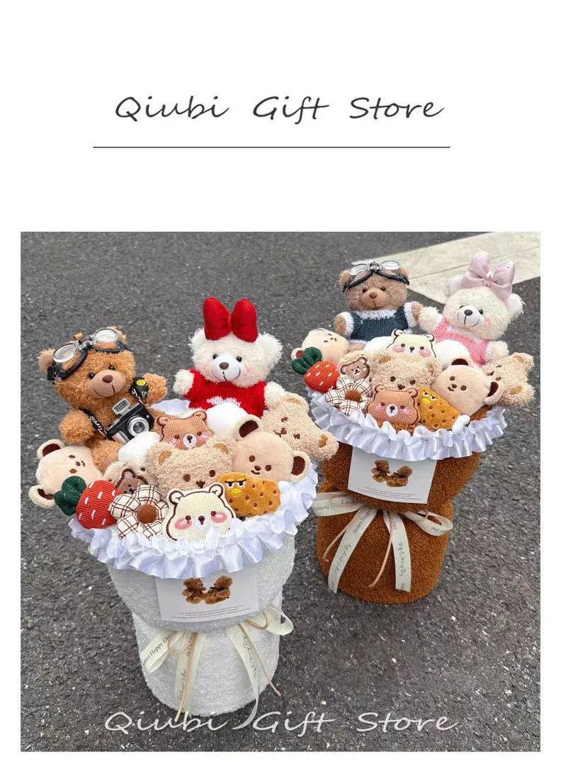 Birthday Gifts for Girlfriend - Cute Doll Bouquet Flowers, Lovely Surprise Present Idea for Her Special Day Valentine's Day