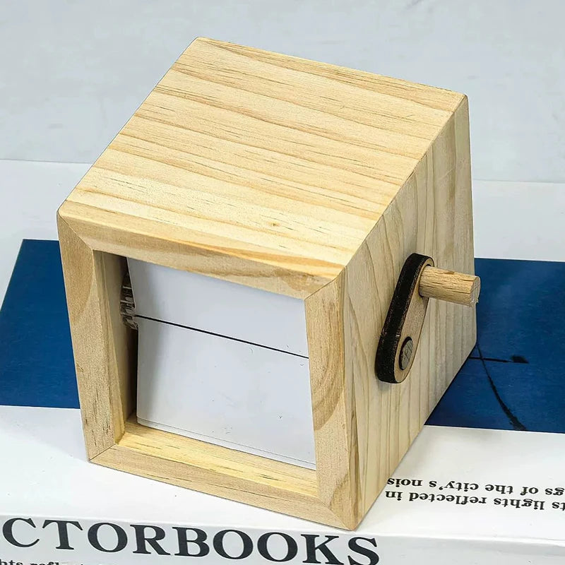 Custom Personalized Photo Flip Book Frame 8 or 16 photos – Wooden Rotating Memory Box with Light