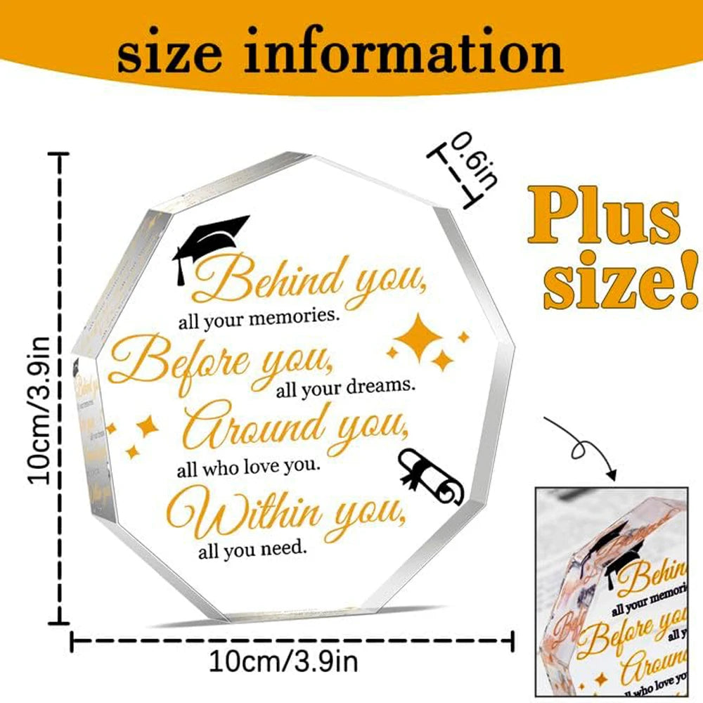 Graduation Gift Plaque for Him or Her 2026 - Inspiring Desktop Decoration