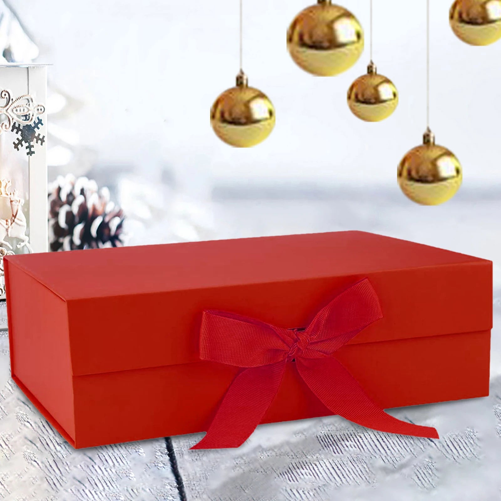 Gift Box with Ribbon - Large Reusable Box for Weddings & Special Occasions