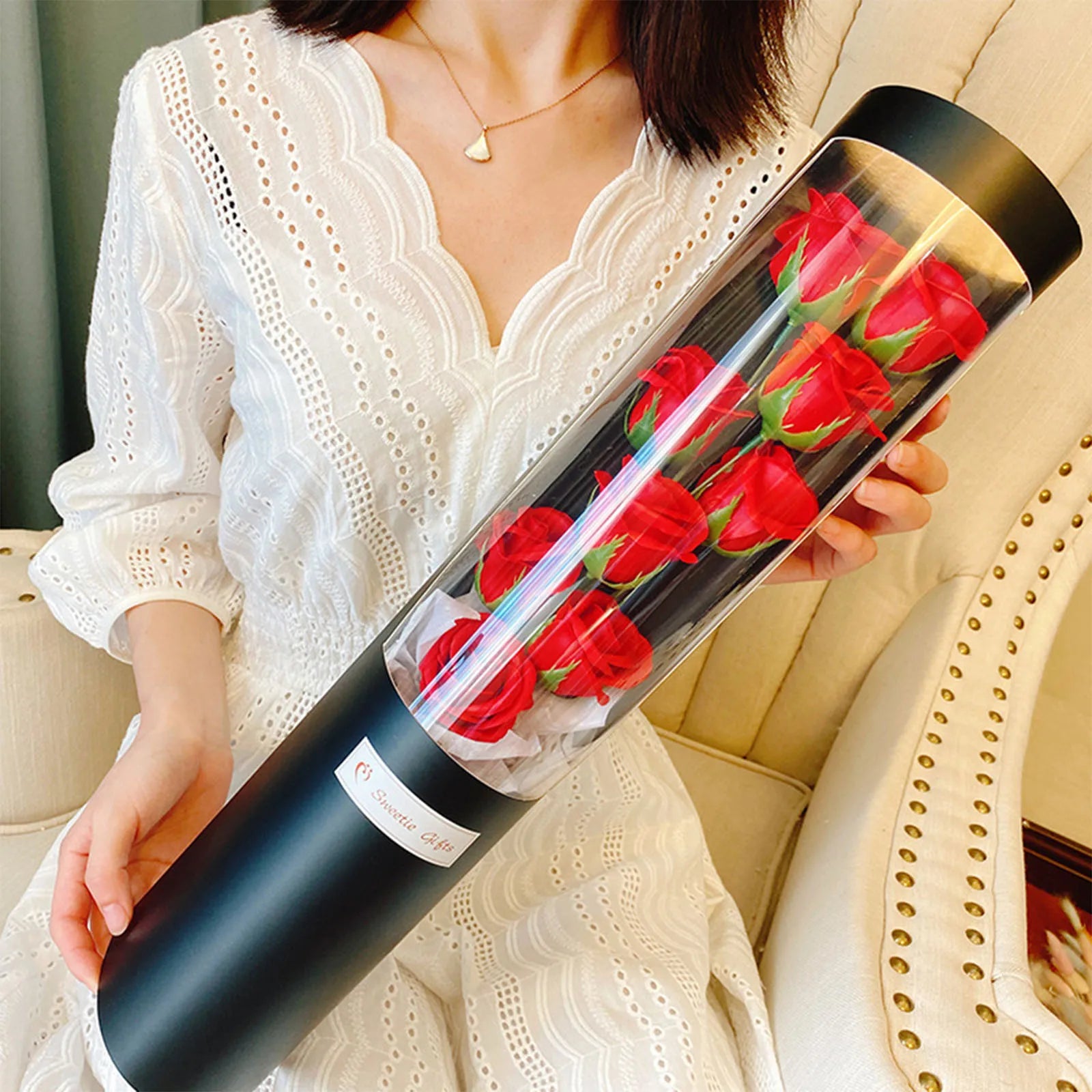 Charming Rose Bouquet Soap Flower Gift Box Perfect Gift for Valentine's Day Wedding & Engagement Unique Home Decor Accents