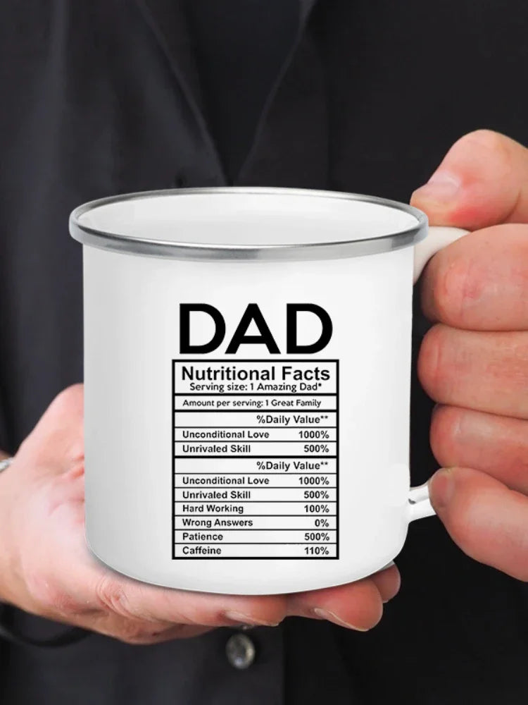 Dad Nutritional Facts Enamel 12oz/400ml Coffee Mug – Father's Day Gift