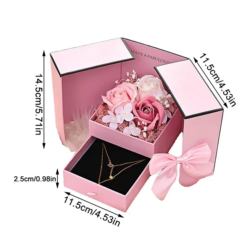 Soap Rose Jewelry Gift Box - Valentine's Day & Mother's Day Present