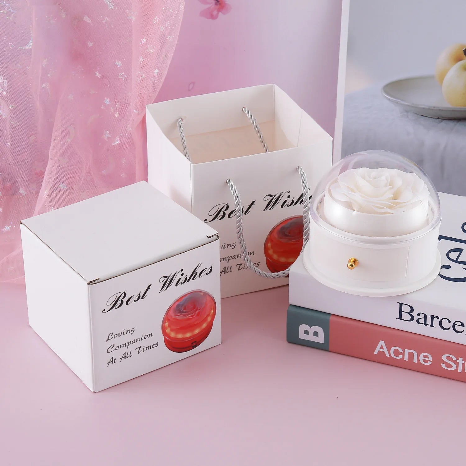 LED Rose Jewelry Box - Illuminated Gift Box with Eternal Flower | Mother’s Day, Birthday, Valentine’s