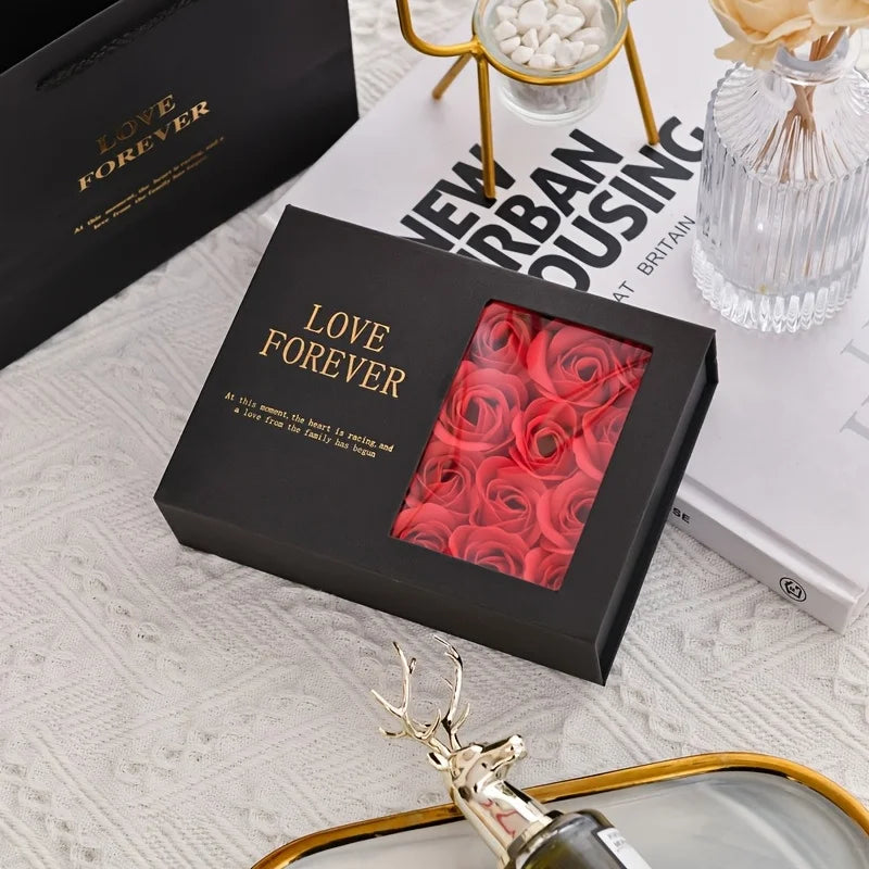 Rose Gift Box Set - 6 Roses with Window Box & Tote Bag