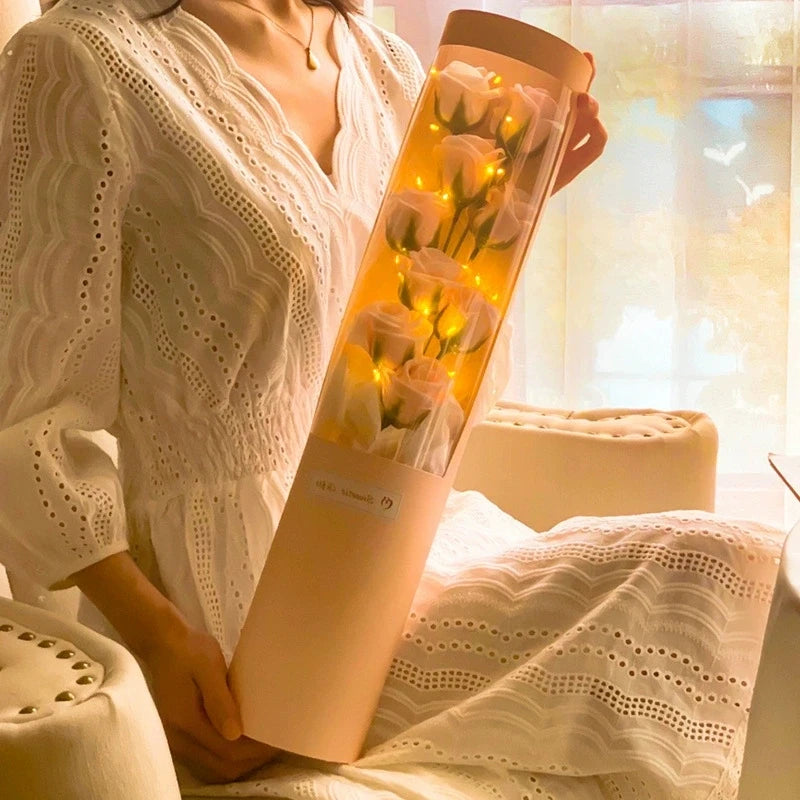 Charming Rose Bouquet Soap Flower Gift Box Perfect Gift for Valentine's Day Wedding & Engagement Unique Home Decor Accents