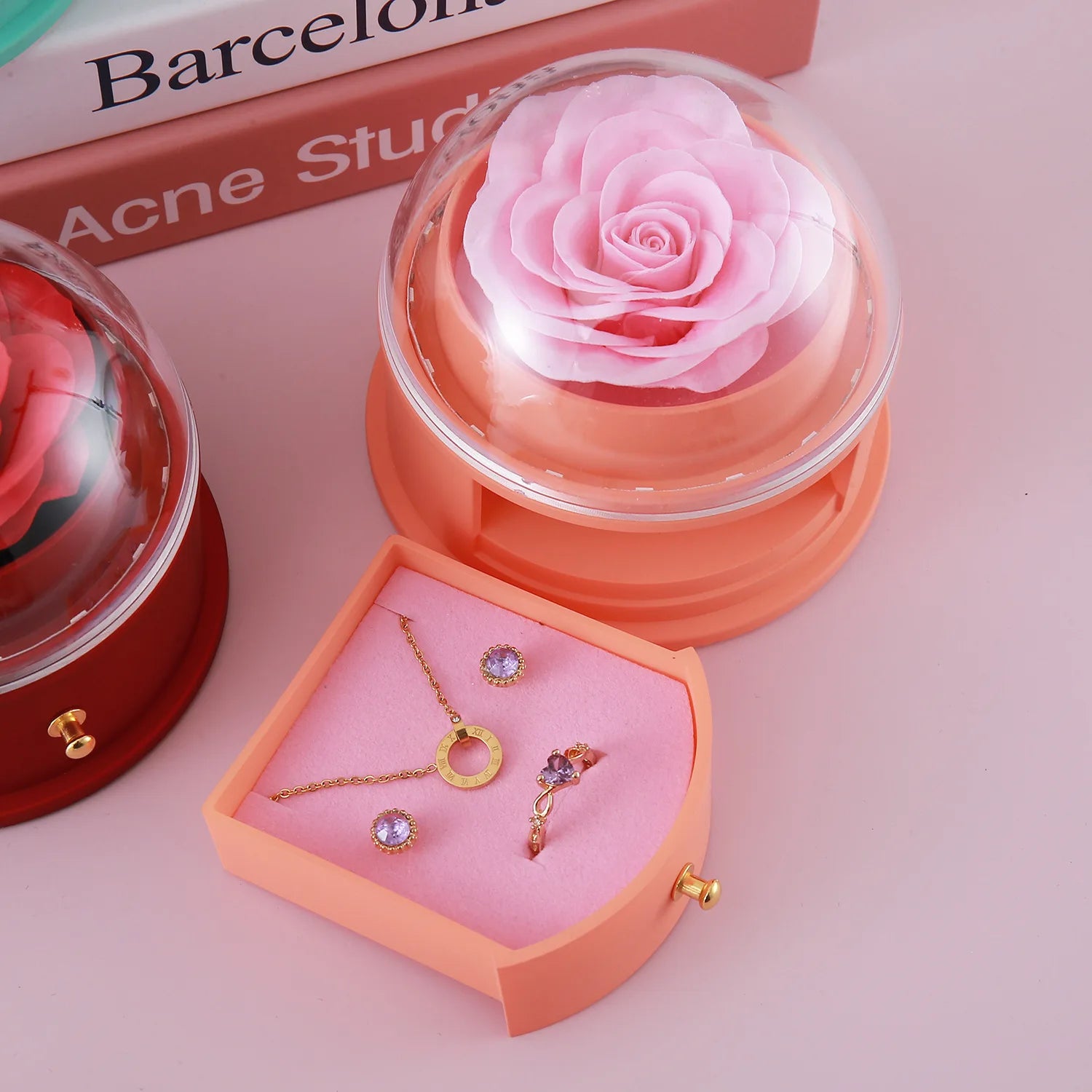 LED Rose Jewelry Box - Illuminated Gift Box with Eternal Flower | Mother’s Day, Birthday, Valentine’s