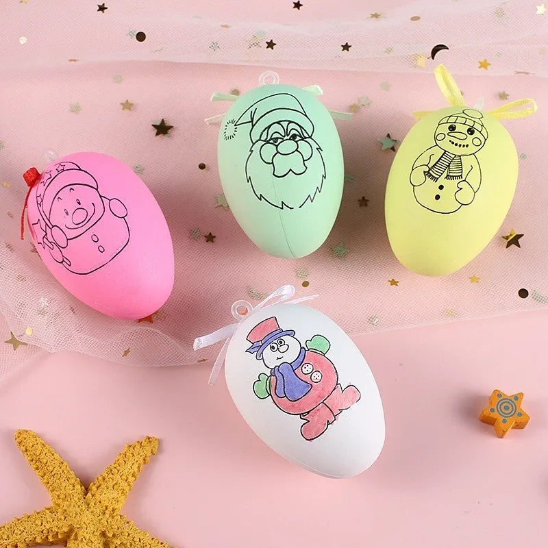 DIY Painting Easter Eggs with Colorful Paint Pens - Easter Egg Decorating Kit for Kids