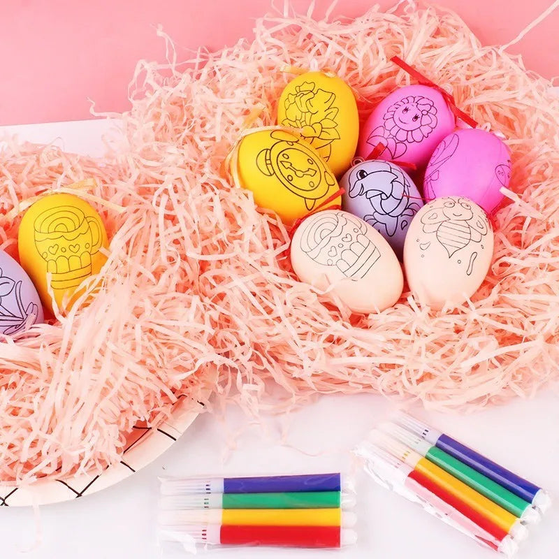 DIY Painting Easter Eggs with Colorful Paint Pens - Easter Egg Decorating Kit for Kids