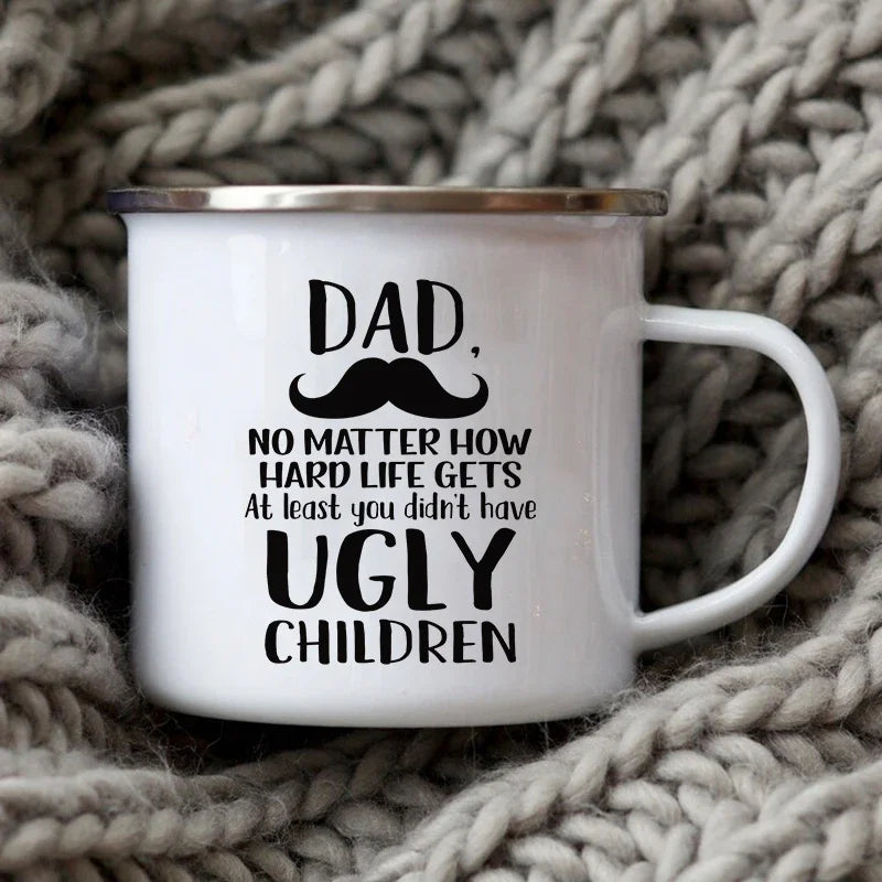 Dad Nutritional Facts Enamel 12oz/400ml Coffee Mug – Father's Day Gift