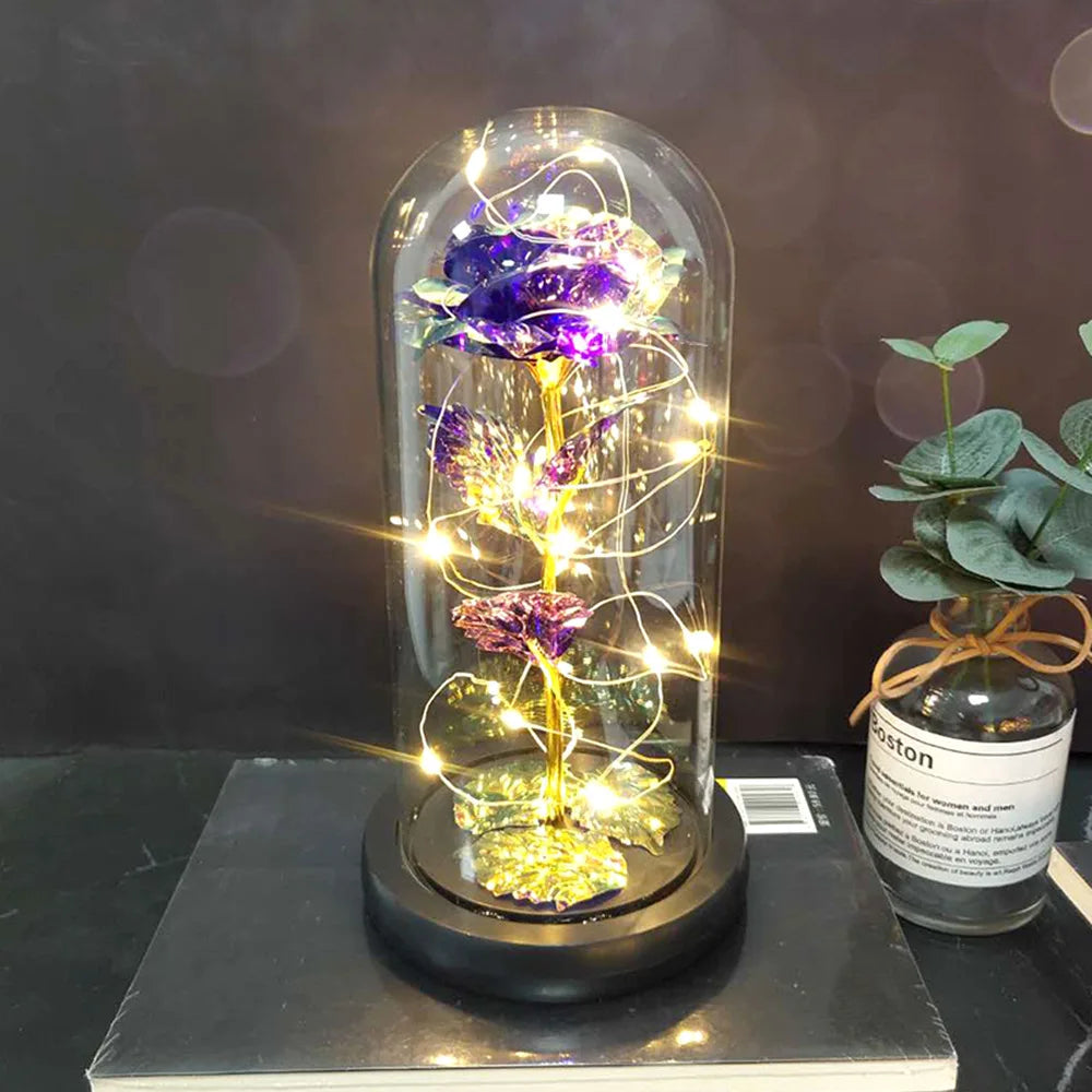 LED Rose Gift - Eternal Flower in Glass Dome | Mother’s Valentine’s Day Birthday Gift
