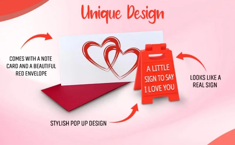 I Love You Sign with Envelope - Romantic Valentine's Day Gift
