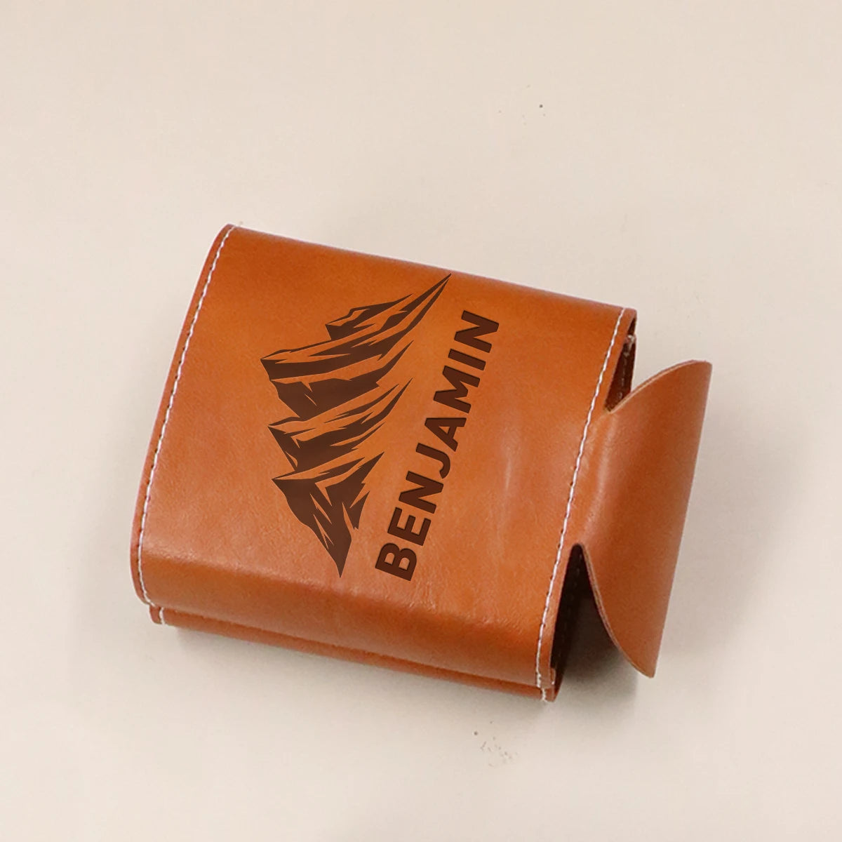 Personalized Leather Can Koozie – Custom Engraved Stubby Holder