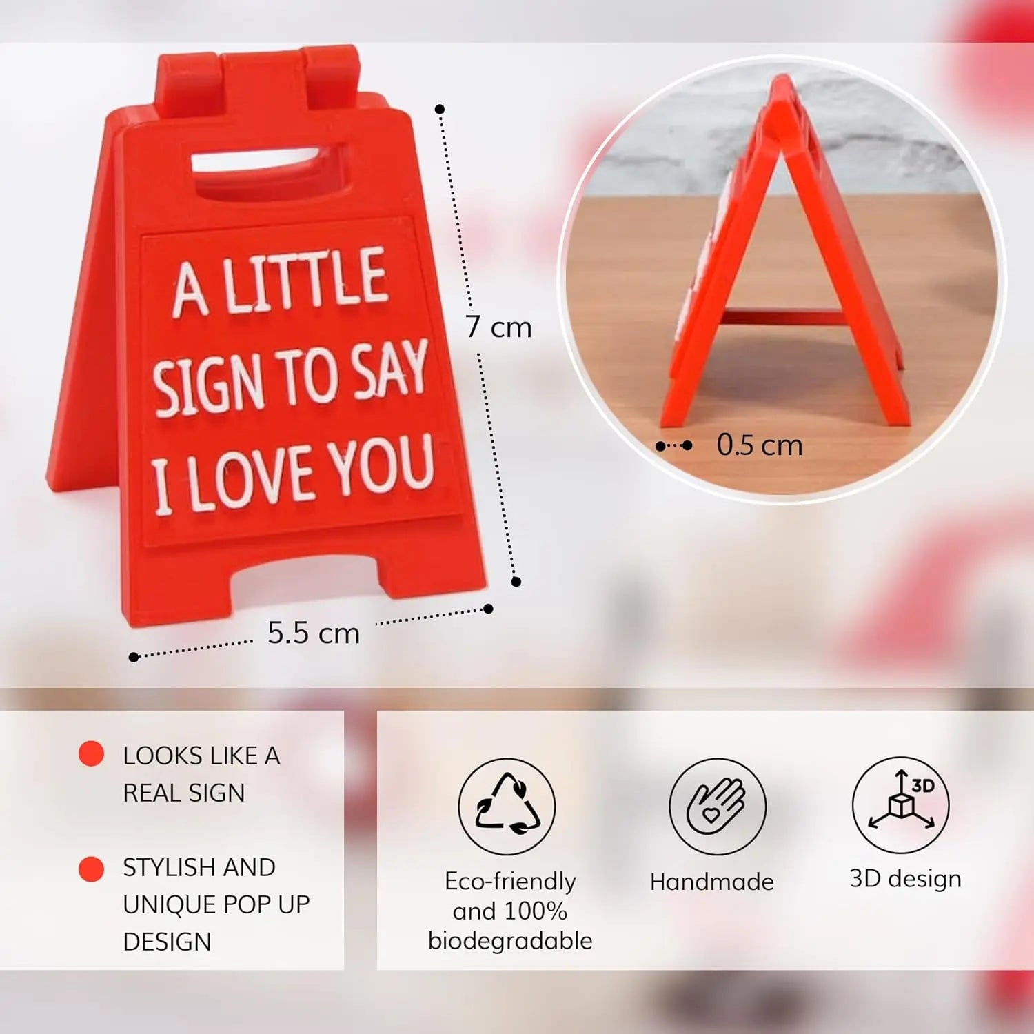 I Love You Sign with Envelope - Romantic Valentine's Day Gift