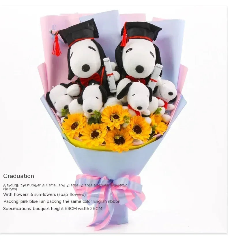 Plush Puppies Bouquet Gift - Graduation, Birthday & Mother's Day