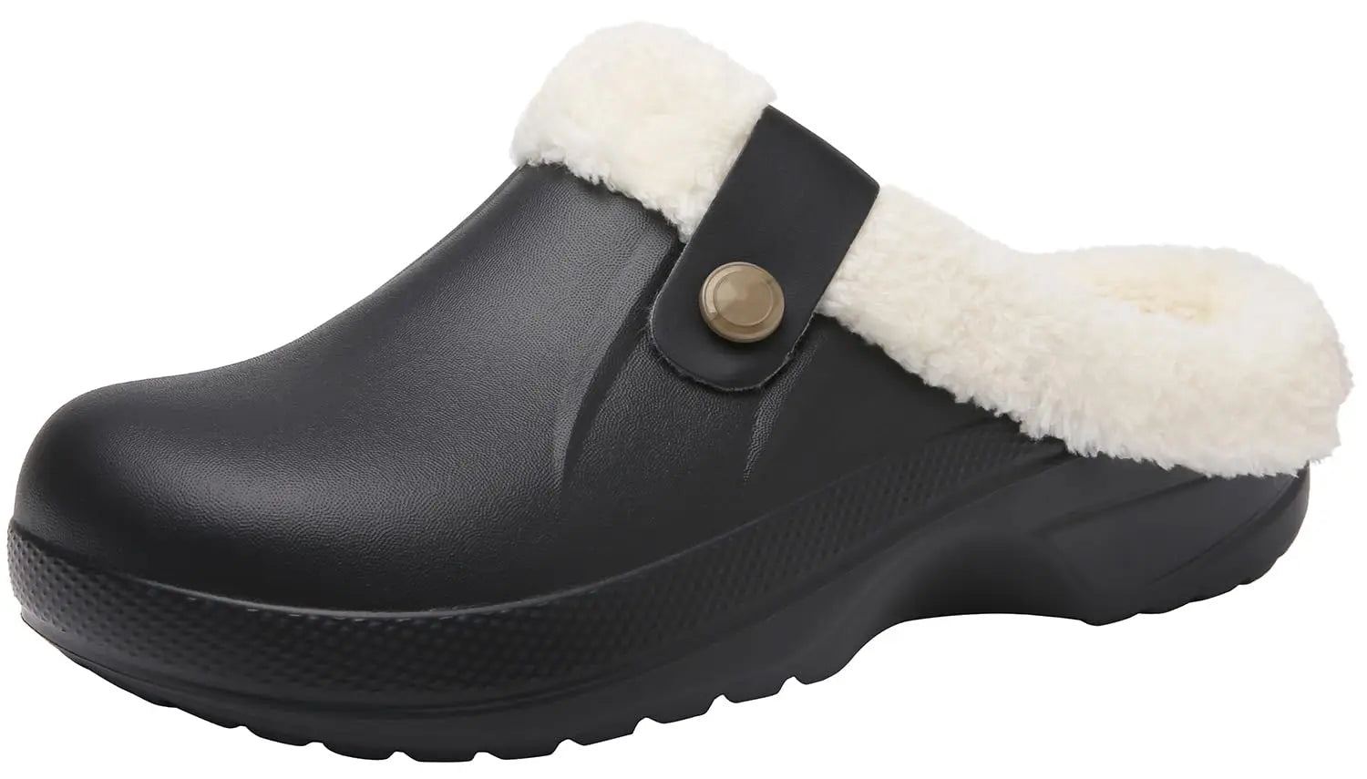 Men's Waterproof Fur Slippers – Warm Non-Slip Winter Shoes
