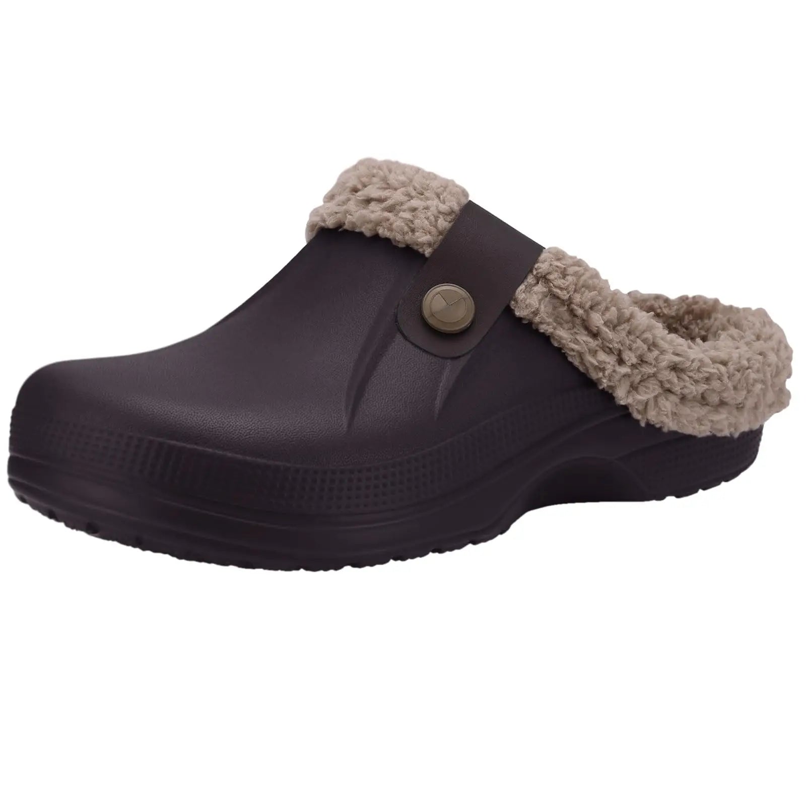 Men's Waterproof Fur Slippers – Warm Non-Slip Winter Shoes