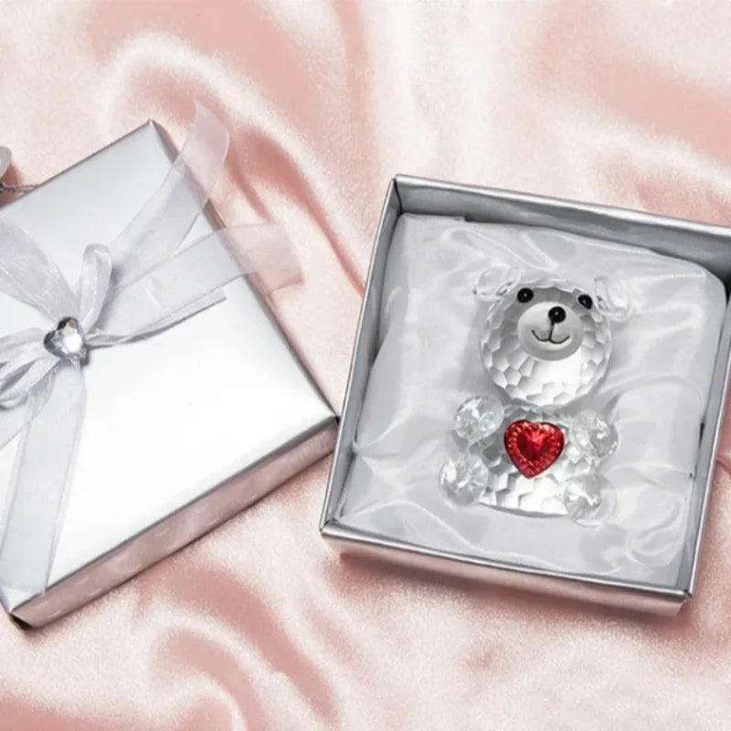 Crystal Bear Figurine Gift - Wedding Favors & Valentine's Day