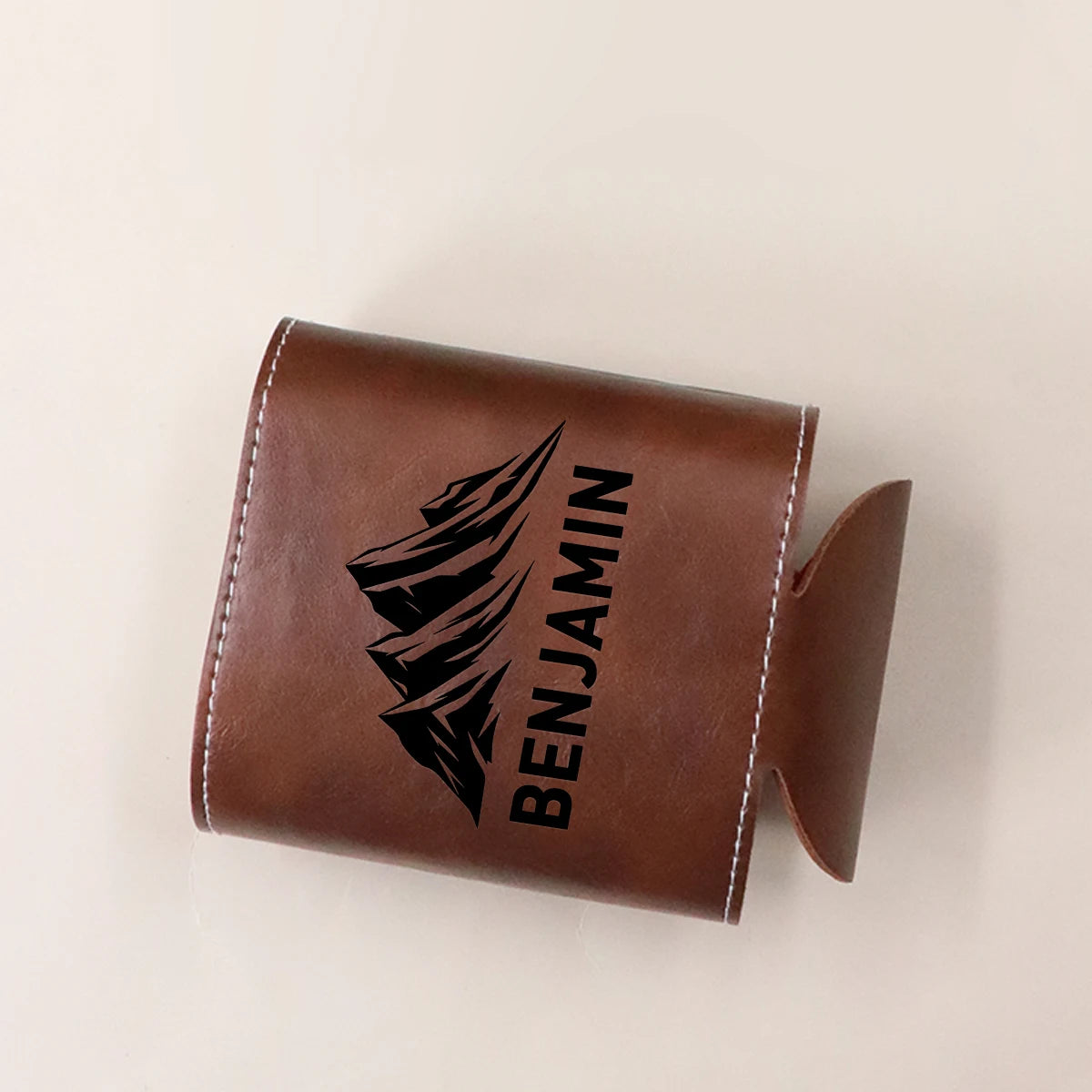 Personalized Leather Can Koozie – Custom Engraved Stubby Holder