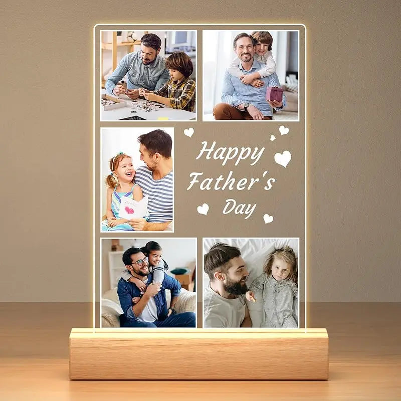 Personalized Picture Frame with LED Light - Custom Valentine's Birthday Photo Gift