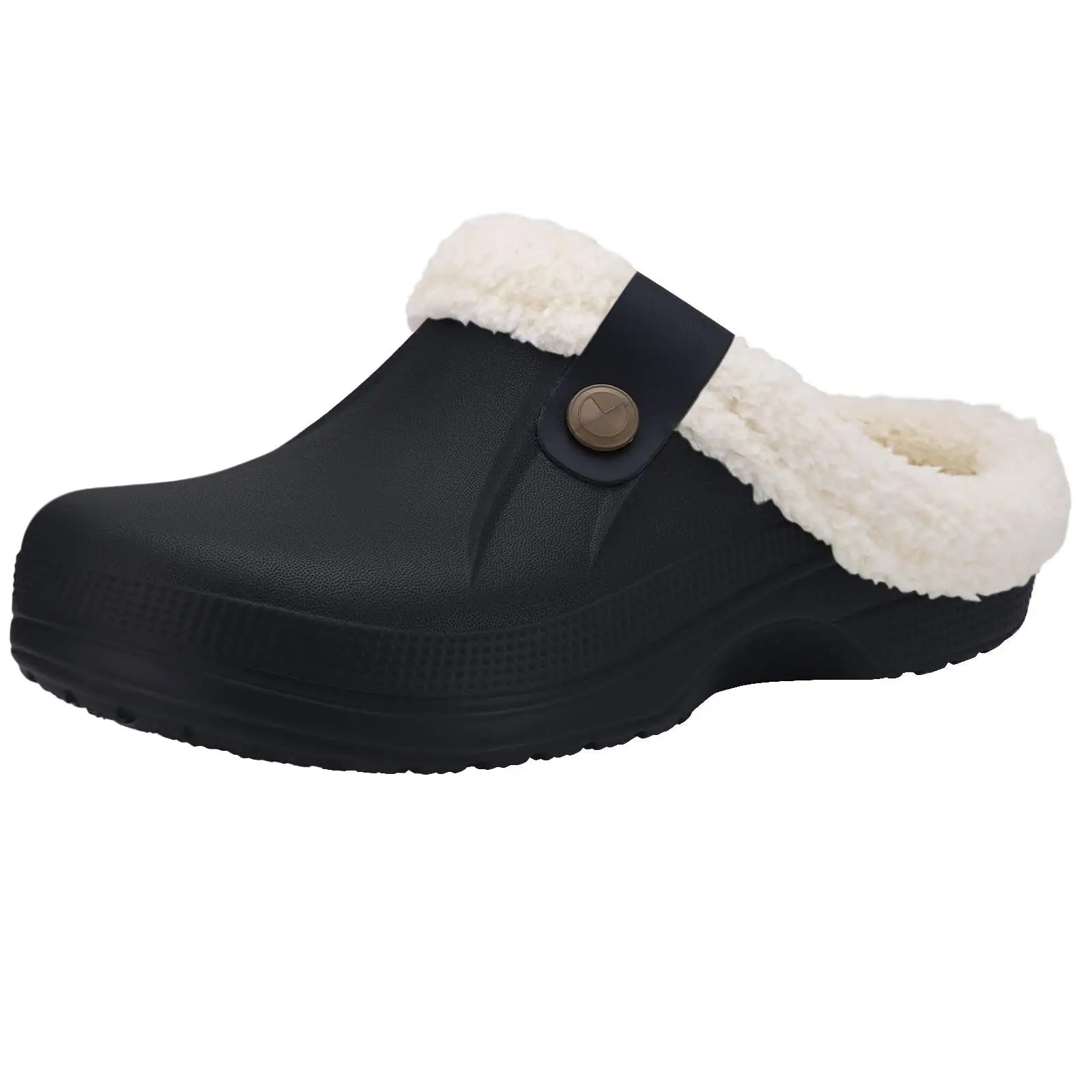 Men's Waterproof Fur Slippers – Warm Non-Slip Winter Shoes