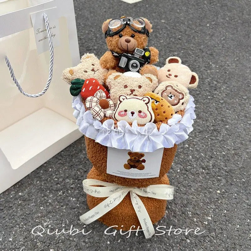 Birthday Gifts for Girlfriend - Cute Doll Bouquet Flowers, Lovely Surprise Present Idea for Her Special Day Valentine's Day