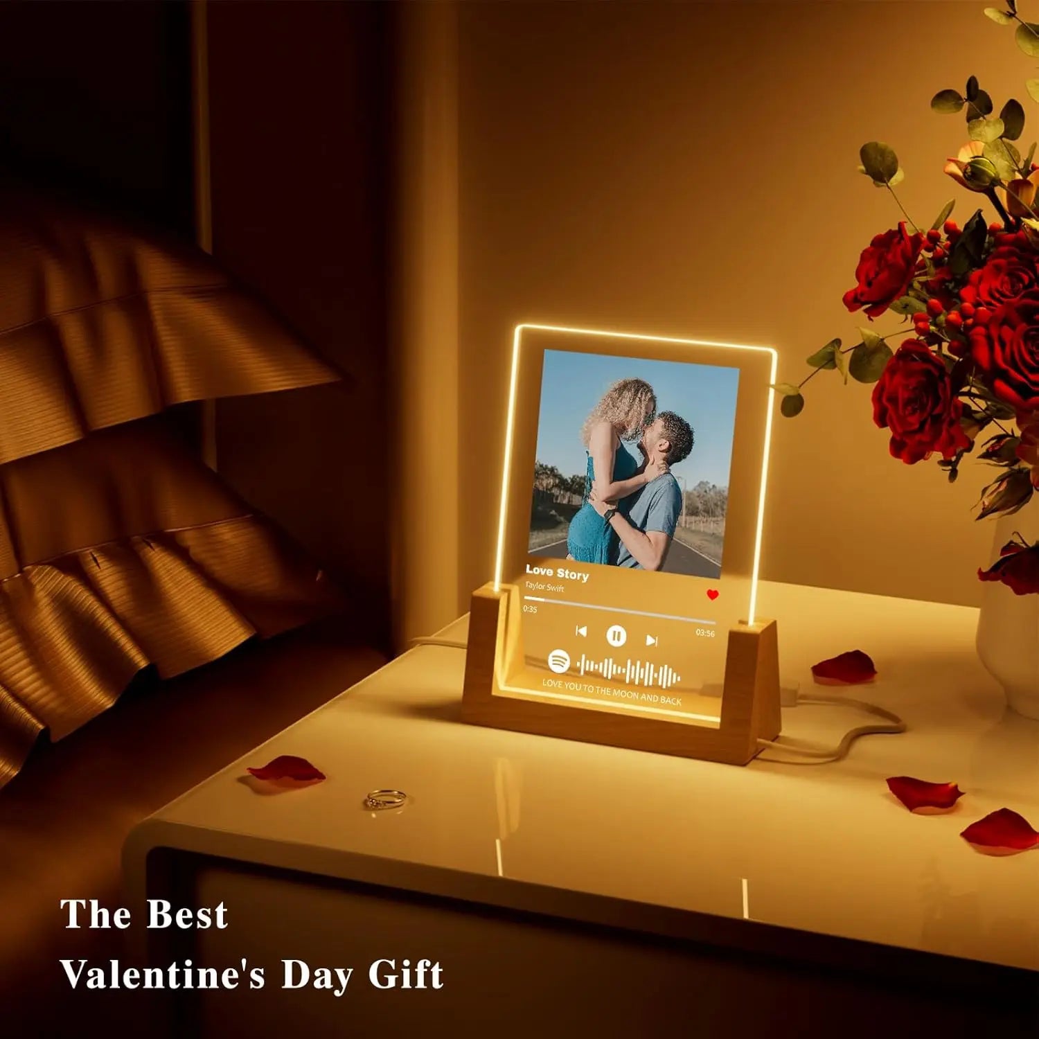 Custom Valentine's Day Gifts Song Plaque Personalized Lamp With Photo Custom couple Romantic Birthday Gift Acrylic Frame