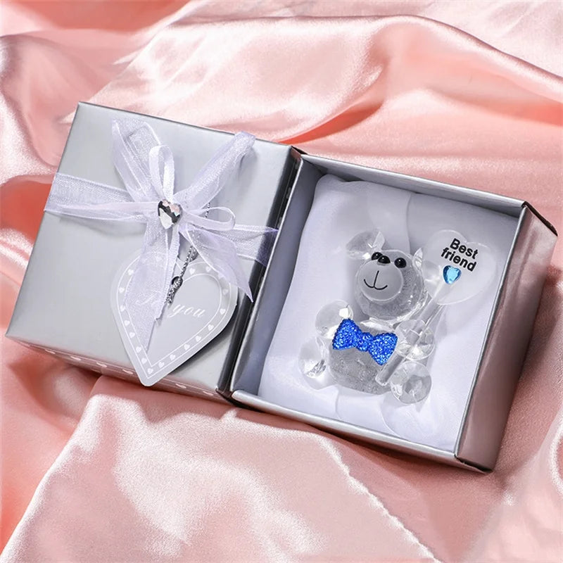 Crystal Bear Figurine Gift - Wedding Favors & Valentine's Day