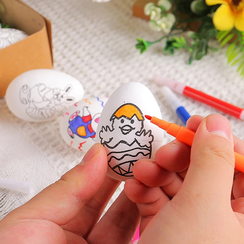 Easter DIY Hand-Painted Eggs Kit with Cartoon Design - Kids Easter Craft Gift